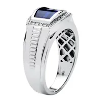 Mens Lab Created Blue Sapphire Fashion Ring