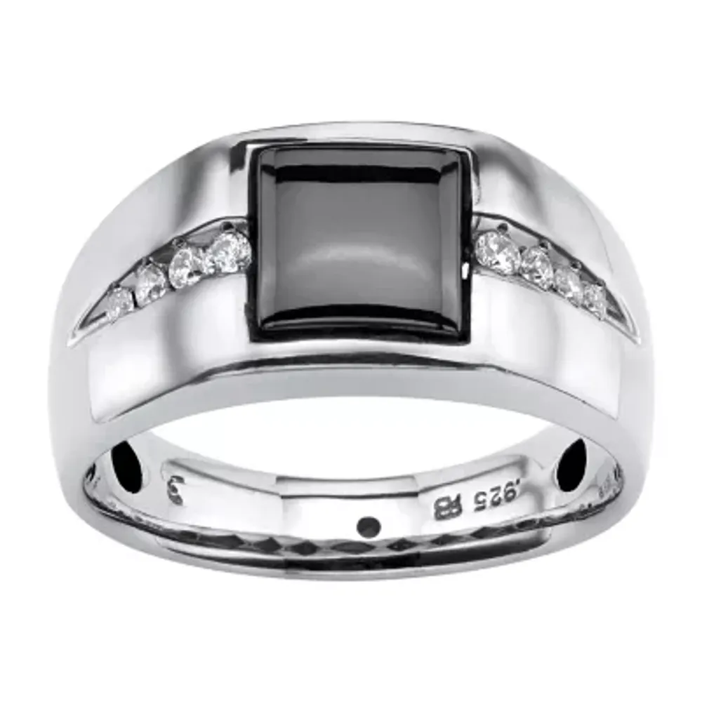 Mens Genuine Gray Hematite Fashion Ring