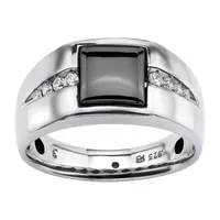 Mens Genuine Gray Hematite Fashion Ring