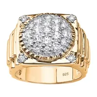 DiamonArt® Mens 1 /8 CT. T.W. White Cubic Zirconia 14K Gold Over Silver Fashion Ring