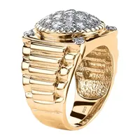 DiamonArt® Mens 1 /8 CT. T.W. White Cubic Zirconia 14K Gold Over Silver Fashion Ring