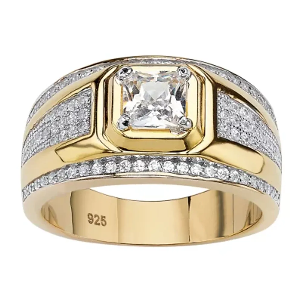 DiamonArt® Mens 1 1/8 CT. T.W. White Cubic Zirconia 14K Gold Over Silver Fashion Ring