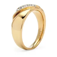 DiamonArt® 2MM / CT. T.W. White Cubic Zirconia 18K Gold Over Silver Band