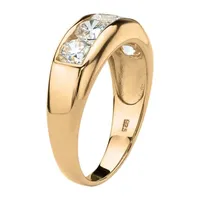 DiamonArt® 2.5MM 2 1/2 CT. T.W. White Cubic Zirconia 18K Gold Over Silver Band