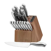 Chicago Cutlery Insignia Steel 18-pc Knife Set with Block and Built-In Sharpener