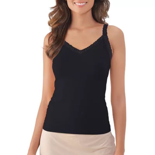 On Gossamer Women's Cabana Cotton Reversible Camisole Top, Black, Small