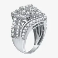 (H-I / I1) Womens 2 CT. T.W. Lab Grown Diamond 10K White Gold Cluster Cocktail Ring