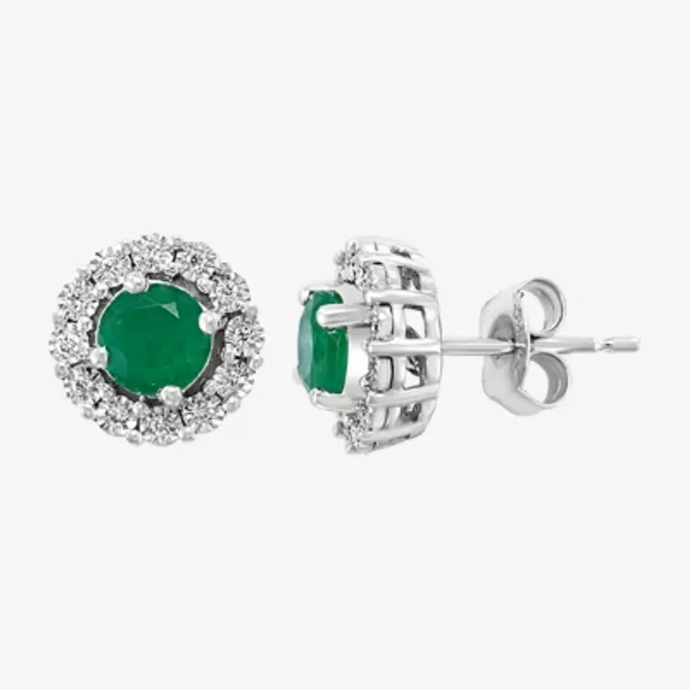 Effy 1/10 CT. T.W. Diamond & Genuine Gemstone Sterling Silver Stud Earrings