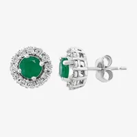 Effy 1/10 CT. T.W. Diamond & Genuine Gemstone Sterling Silver Stud Earrings