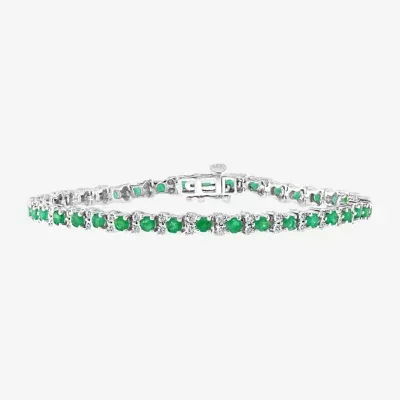 Effy 1/5 CT. T.W. Diamond & Genuine Gemstone Sterling Silver Tennis Bracelet