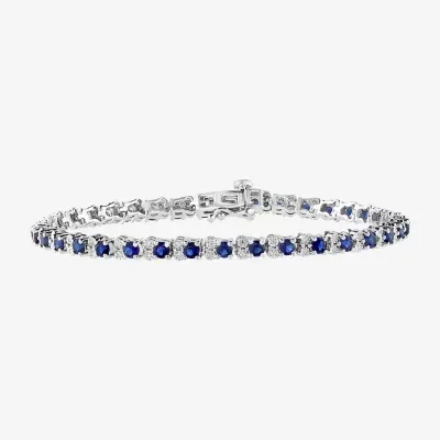 Effy 1/5 CT. T.W. Diamond & Genuine Gemstone Sterling Silver Tennis Bracelet