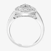 Effy  Womens 1/2 CT. T.W. Mined Diamond 14K White Gold Pear Halo Cocktail Ring