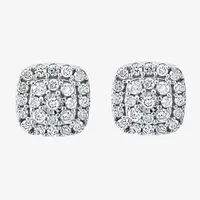 Effy  1/2 CT. T.W. Mined Diamond Sterling Silver 8.5mm Cushion Stud Earrings