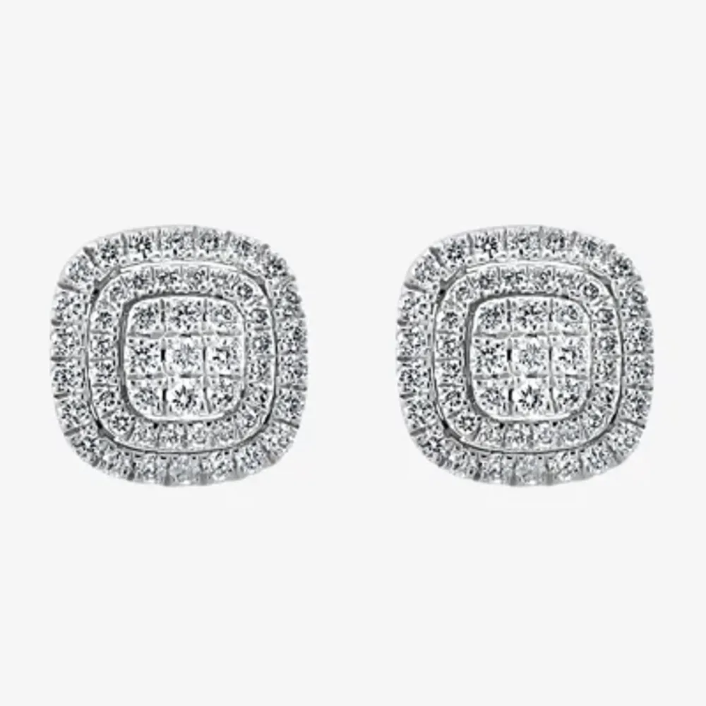 Effy  1/2 CT. T.W. Mined Diamond 14K White Gold 8.8mm Stud Earrings