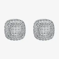 Effy  1/2 CT. T.W. Natural Diamond 14K White Gold 8.8mm Stud Earrings