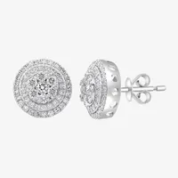 Effy  7/8 CT. T.W. Natural Diamond 14K White Gold 11.1mm Stud Earrings