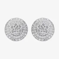 Effy  7/8 CT. T.W. Natural Diamond 14K White Gold 11.1mm Stud Earrings