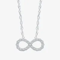 YES PLEASE! Womens 1/10 CT. T.W. Genuine Diamond Sterling Silver Infinity Pendant Necklace