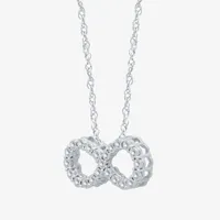 YES PLEASE! Womens 1/10 CT. T.W. Genuine Diamond Sterling Silver Infinity Pendant Necklace