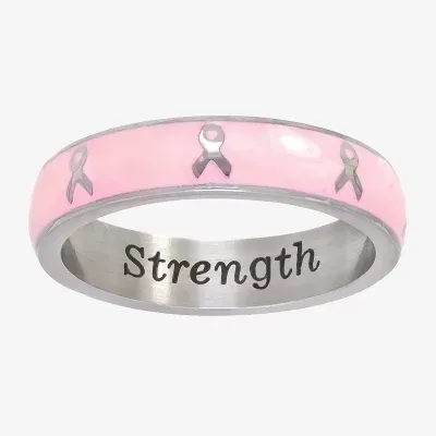 Sparkle Allure Breast Cancer Awareness 5MM Stainless Steel Band