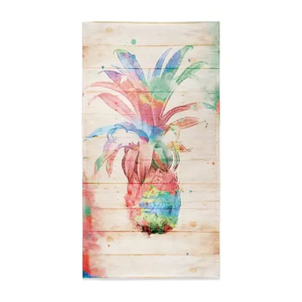 Laural Home Colorful Pineapple Beach Towel