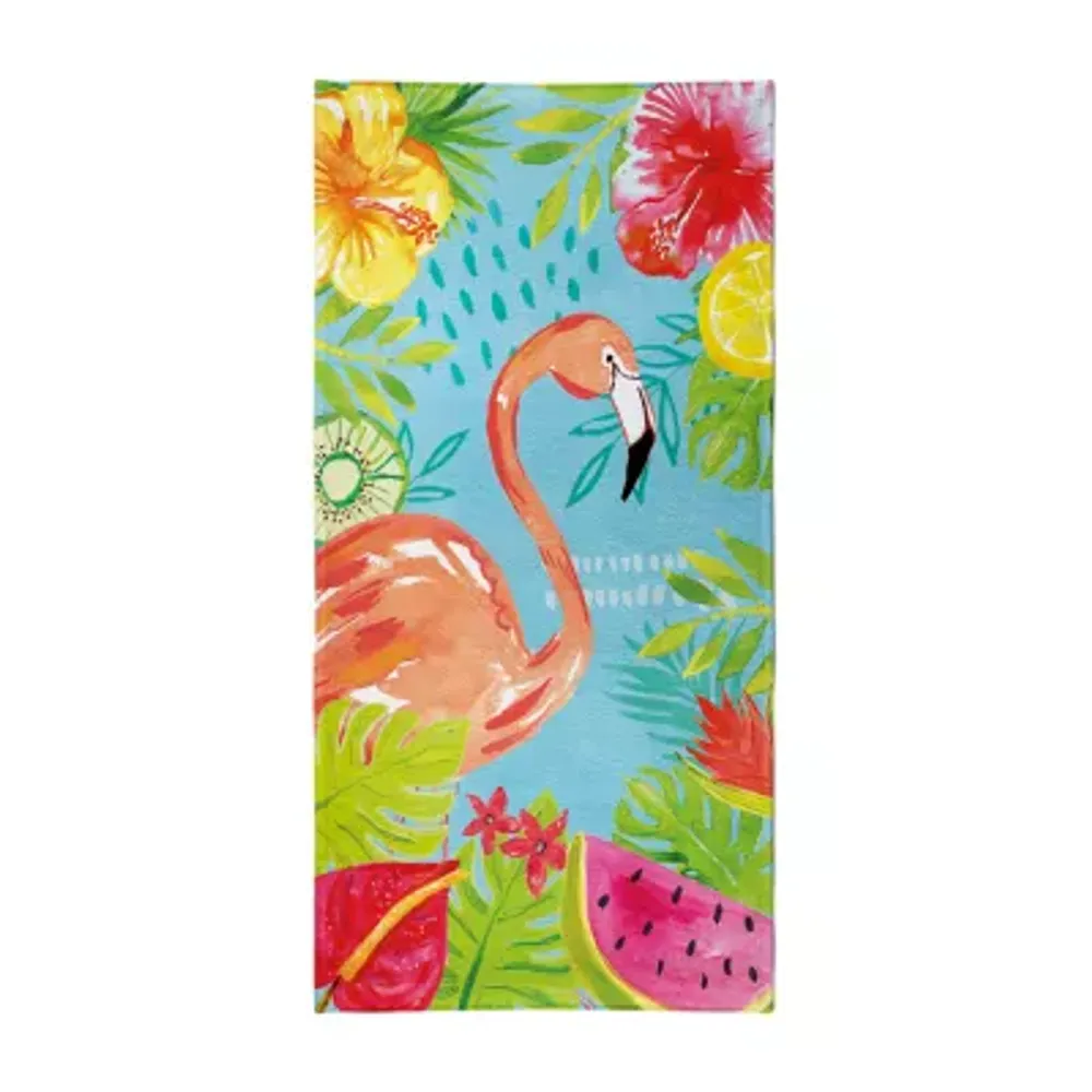 Laural Home Tutti Fruti Flamingo Beach Towel