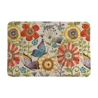 Laural Home Boho Butterfly Memory Foam Bath Rug