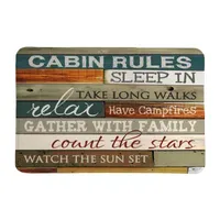 Laural Home Cabin Rules Memory Foam Bath Rug