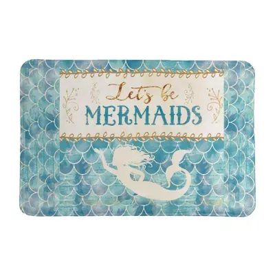 Laural Home Let'S Be Mermaids Memory Foam Bath Rug