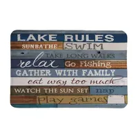 Laural Home Lake Rules Memory Foam Bath Rug