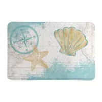 Laural Home Look To The Sea Memory Foam Bath Rug