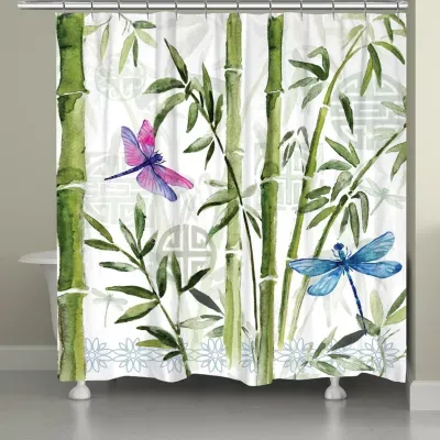 Laural Home Bamboo Dragonflies Shower Curtain