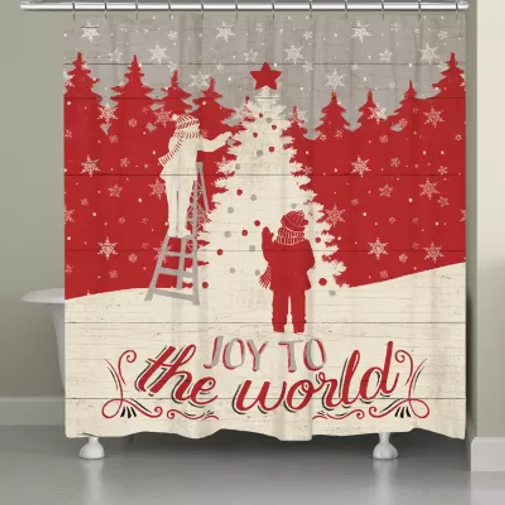 Laural Home Joy To The World Shower Curtain