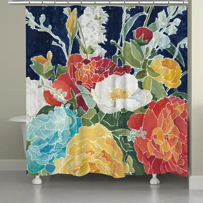 Laural Home Midnight Floral Shower Curtains