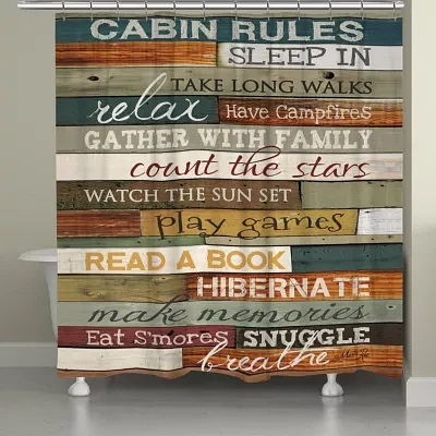 Laural Home Cabin Rules Shower Curtain