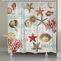 Laural Home Dream Beach Shells Shower Curtain