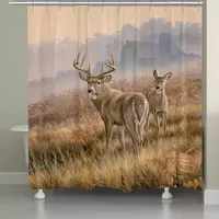 Laural Home Deer In Lifting Fog Shower Curtain