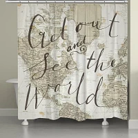 Laural Home See The World Shower Curtain