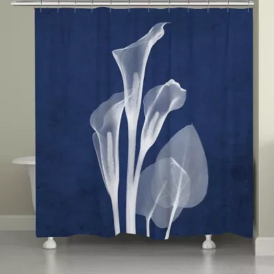 Laural Home Indigo Calla Lilies Shower Curtains