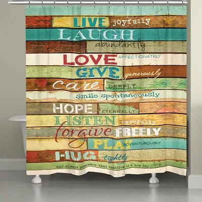 Laural Home Live Laugh Love Shower Curtain