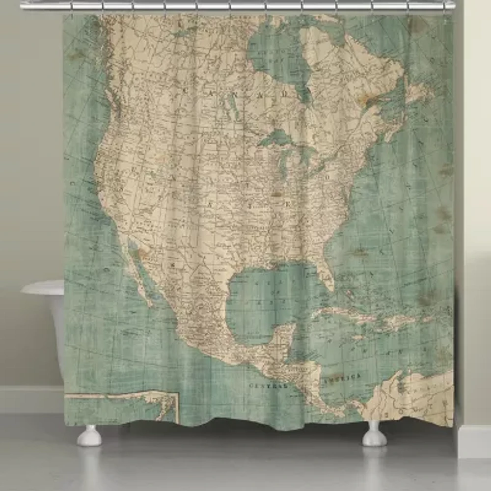 Laural Home North America Map Shower Curtain