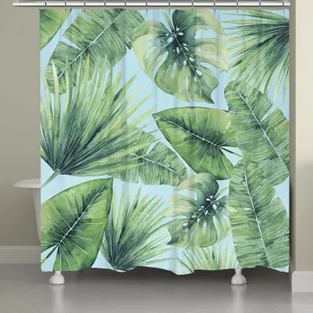 Laural Home Tropical Palm Leaves Shower Curtain