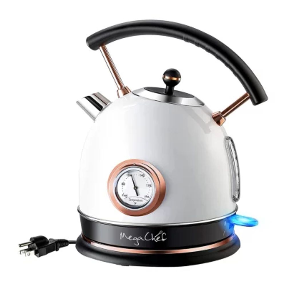 MegaChef 1.8 Quart Half Circle Electric Tea Kettle with Thermostat