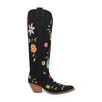 Dingo Womens Flower Power Stacked Heel Cowboy Boots