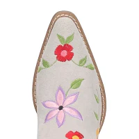 Dingo Womens Flower Power Stacked Heel Cowboy Boots