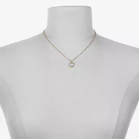 Bijoux Bar Delicates Gold Tone Simulated Pearl 16 Inch Link Heart Pendant Necklace