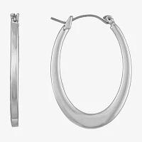 Liz Claiborne® Silver-Tone Oval Hoop Earrings