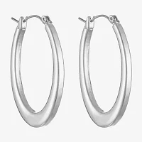 Liz Claiborne® Silver-Tone Oval Hoop Earrings