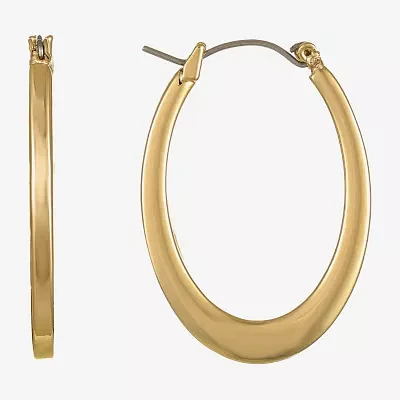 Liz Claiborne® Silver-Tone Oval Hoop Earrings