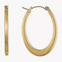 Liz Claiborne® Silver-Tone Oval Hoop Earrings